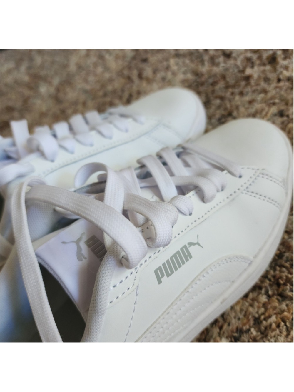 Puma Smash 3.0 Leather White Sneakers Women's 5.5 / 4Y Like New
